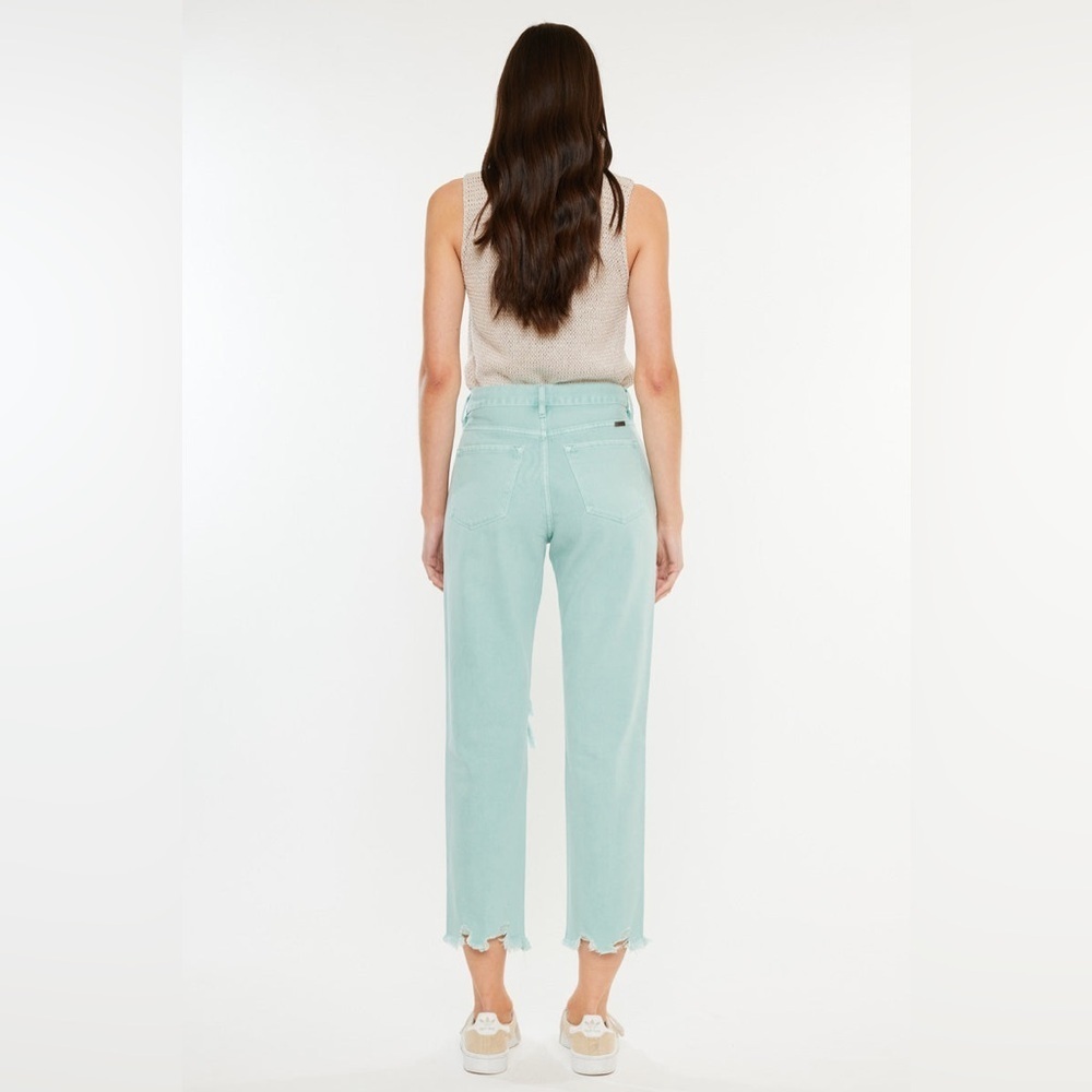 NEW KANCAN high rise mom jeans in seafoam - Picture 3 of 11